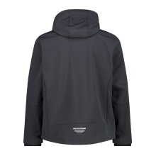 CMP Softshell Jacket (windproof, water-repellent) with hood anthracite grey/reef blue Men